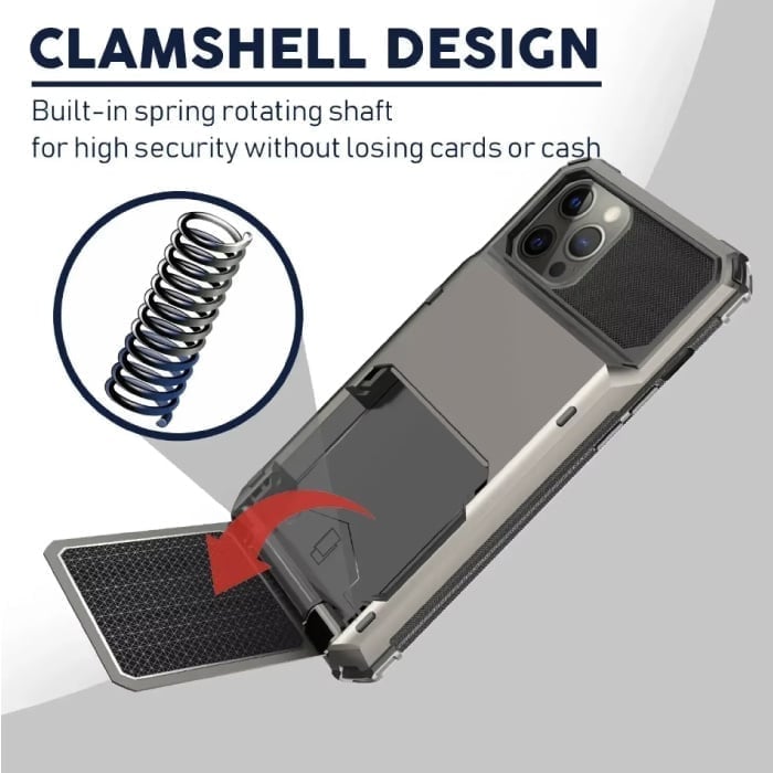 MORUDA Étui porte-cartes pour iPhone 13 Mini - Étui portefeuille à rabat avec fente pour carte - Rouge