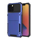 MORUDA Kartenhalter-Hülle für iPhone 7 – Brieftasche mit Kartensteckplatz, Brieftaschen-Klapphülle – Blau