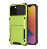 MORUDA Etui na karty do iPhone'a 13 - Portfel z miejscem na kartę Etui z klapką z portfelem - Zielone