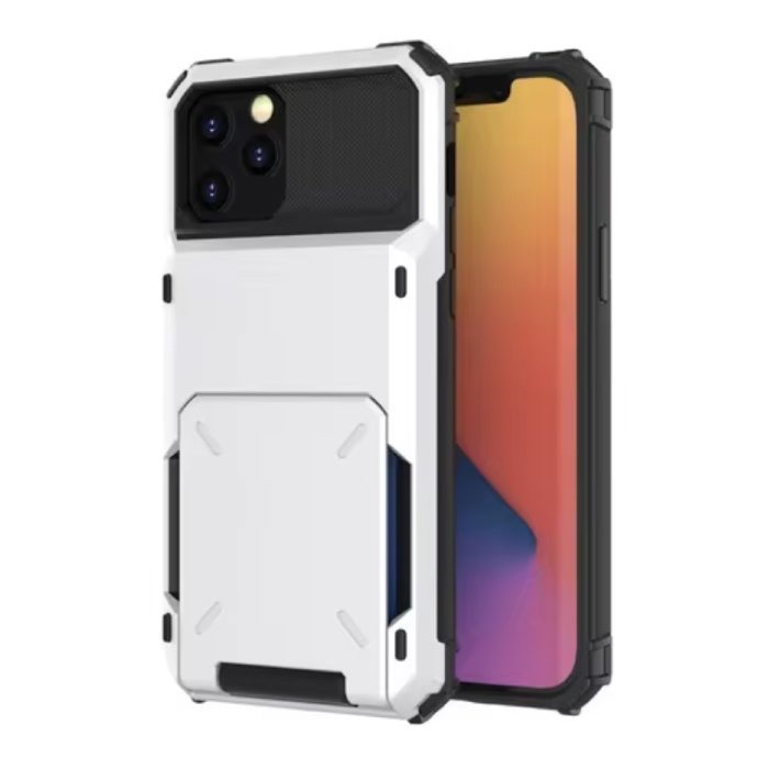 MORUDA Funda con tarjetero para iPhone 15 - Funda con tapa tipo billetera con ranura para tarjeta - Blanco
