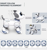 Stuff Certified® Chien robot RC avec télécommande IR – Jouet cascadeur contrôlable – Blanc