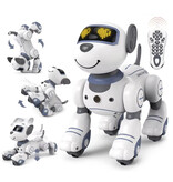 Stuff Certified® Chien robot RC avec télécommande IR – Jouet cascadeur contrôlable – Blanc