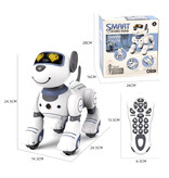 Stuff Certified® Chien robot RC avec télécommande IR – Jouet cascadeur contrôlable – Blanc