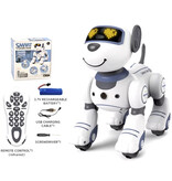 Stuff Certified® Chien robot RC avec télécommande IR – Jouet cascadeur contrôlable – Blanc