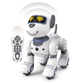 Stuff Certified® Chien robot RC avec télécommande IR – Jouet cascadeur contrôlable – Blanc