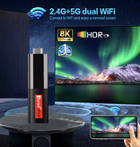 Kebidumei TV98 Android TV Stick - Récepteur Cast HDMI 6K WiFi 6 - 2 Go de RAM - 16 Go d'espace de stockage