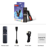 Kebidumei TV98 Android TV Stick - Récepteur Cast HDMI 6K WiFi 6 - 2 Go de RAM - 16 Go d'espace de stockage