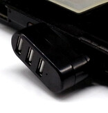GRWIBEOU Hub USB 2.0 3 in 1 - Caricatore per trasferimento dati con splitter rotante - Nero