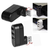 GRWIBEOU Hub USB 2.0 3 in 1 - Caricatore per trasferimento dati con splitter rotante - Bianco