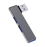 ALLOYSEED 3-in-1-USB-3.0-Hub – Splitter-Datenübertragungsladegerät 5 Gbit/s – Grau