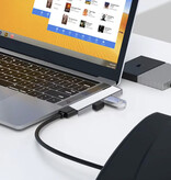 ALLOYSEED 3-in-1-USB-3.0-Hub – Splitter-Datenübertragungsladegerät 5 Gbit/s – Grau