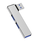 ALLOYSEED 3-in-1-USB-3.0-Hub – Splitter-Datenübertragungsladegerät 5 Gbit/s – Silber