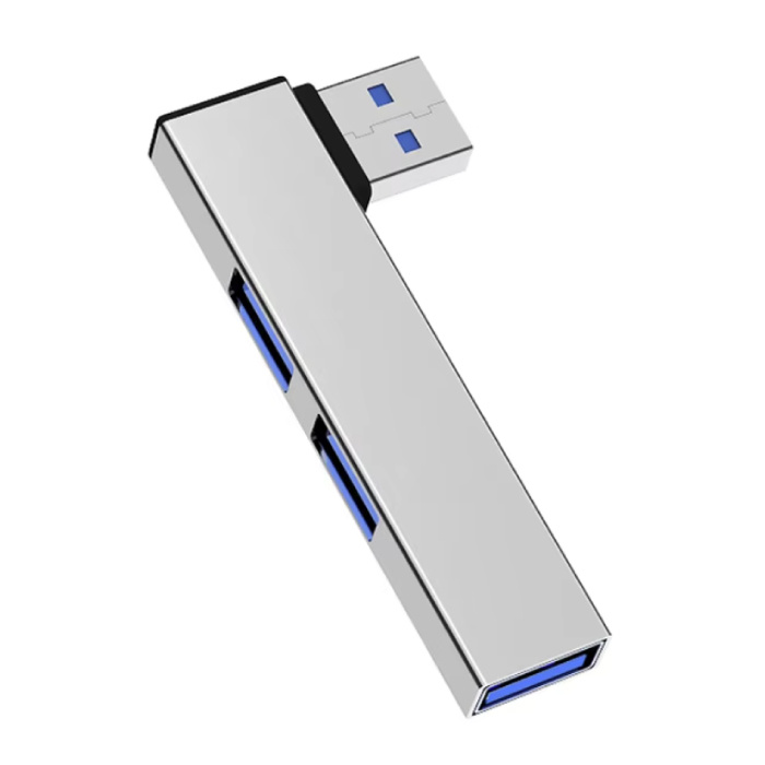 3-in-1-USB-3.0-Hub – Splitter-Datenübertragungsladegerät 5 Gbit/s – Silber