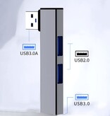 ALLOYSEED Hub USB 3.0 3 in 1 per USB-C - Caricatore trasferimento dati splitter 5 Gbps - Grigio