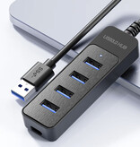 OLAF 4-in-1-USB-3.0-Hub – Splitter-Datenübertragungsladegerät – Schwarz