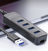 OLAF 4 in 1 USB 3.0 Hub - Splitter Data Transfer Charger - Black