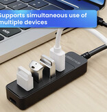 OLAF 4 in 1 USB 3.0 Hub for USB-C - Splitter Data Transfer Charger - Black
