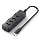 OLAF 4 in 1 USB 3.0 Hub for USB-C - Splitter Data Transfer Charger - Black