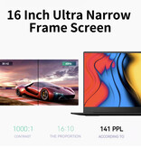 Firebat Notebook A16 — 16 cali — 16 GB RAM — 1 TB pamięci — Lekki komputer biznesowy