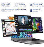 Teclast Notebook F16 Pro - 15,6 pulgadas - 16 GB de RAM - 512 GB de almacenamiento - Computadora portátil de negocios liviana - Gris