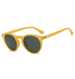 ROSYBEE Damskie okulary przeciwsłoneczne w stylu vintage – okulary z polaryzacją UV400 i odcieniami – żółte