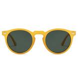 ROSYBEE Damskie okulary przeciwsłoneczne w stylu vintage – okulary z polaryzacją UV400 i odcieniami – żółte