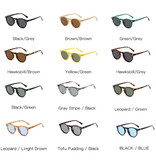 ROSYBEE Vintage-Sonnenbrille für Damen – UV400-polarisierte Brille – Leopardenbraun