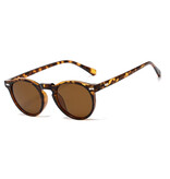 ROSYBEE Vintage-Sonnenbrille für Damen – UV400-polarisierte Brille – Leopardenbraun