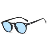 ROSYBEE Damskie okulary przeciwsłoneczne w stylu vintage – okulary z polaryzacją UV400 i odcieniami – czarny niebieski