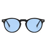 ROSYBEE Damskie okulary przeciwsłoneczne w stylu vintage – okulary z polaryzacją UV400 i odcieniami – czarny niebieski