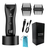 Bladelock Cortadora de cabello eléctrica - Afeitadora Recortadora de vello púbico Máquina de afeitar inalámbrica para áreas sensibles - Negro