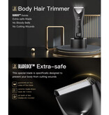 Bladelock Tondeuse à cheveux électrique - Rasoir tondeuse à poils pubiens Machine à raser sans fil pour zones sensibles - Noir