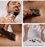 Bladelock Cortadora de cabello eléctrica - Afeitadora Recortadora de vello púbico Máquina de afeitar inalámbrica para áreas sensibles - Plata