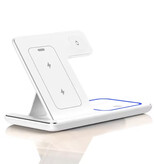Stuff Certified® 3-in-1 kabellose Qi-Ladestation – kompatibel mit Apple iPhone/iWatch/AirPods – Ladestation 30 W Ladegerät – Weiß