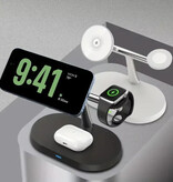 Alynic Bezprzewodowa stacja ładująca Qi 3 w 1 - Kompatybilna z Apple iPhone / iWatch / AirPods - Stacja ładująca Ładowarka 15 W - Czarna