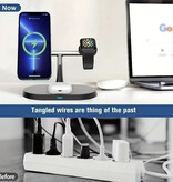 Alynic Bezprzewodowa stacja ładująca Qi 3 w 1 - Kompatybilna z Apple iPhone / iWatch / AirPods - Stacja ładująca Ładowarka 15 W - Czarna