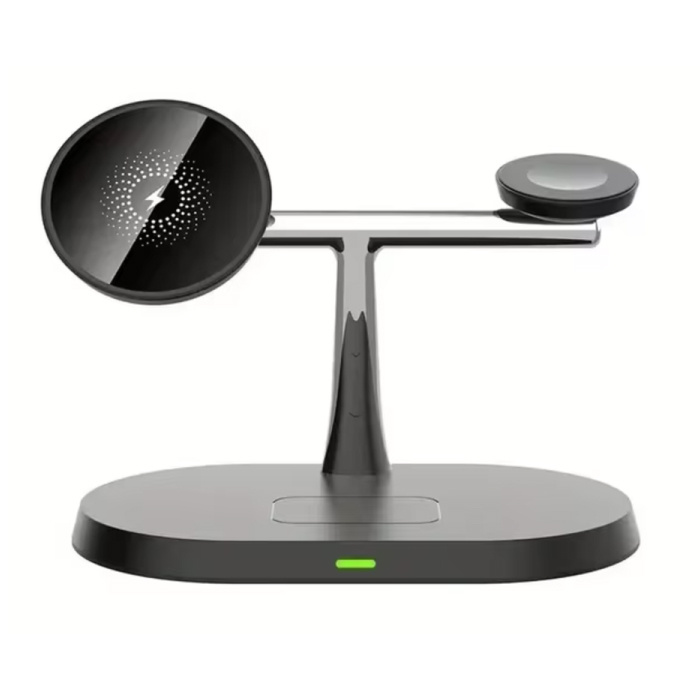 3-in-1 kabellose Qi-Ladestation – kompatibel mit Apple iPhone/iWatch/AirPods – Ladestation 15 W Ladegerät – Schwarz