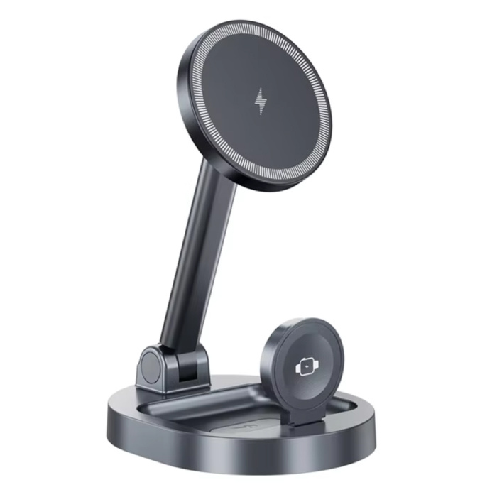 3-in-1 magnetische Ladestation – kompatibel mit Apple iPhone/iWatch/AirPods – Ladestation 15 W Ladegerät – Schwarz