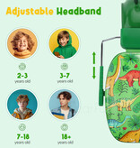 Qearfun Dino Koptelefoon Kids - Dinosaurus Headset Headphones voor Kinderen Jongens - Groen
