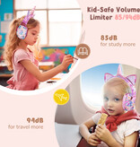 Qearfun Unicorn Headphones Kids - Unicorn Headset Headphones for Kids Girls - Pink
