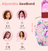 Qearfun Unicorn Headphones Kids - Unicorn Headset Headphones for Kids Girls - Pink