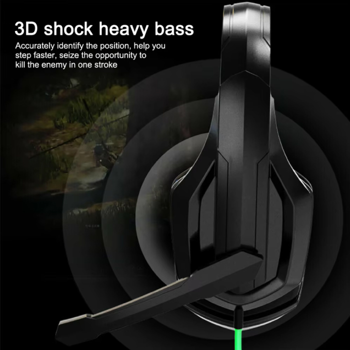 CUGUU Gaming Headphones - Noise Cancelling HiFi Over-ear Headset - Black