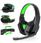 CUGUU Auriculares para juegos - Auriculares supraaurales HiFi con cancelación de ruido - Negro