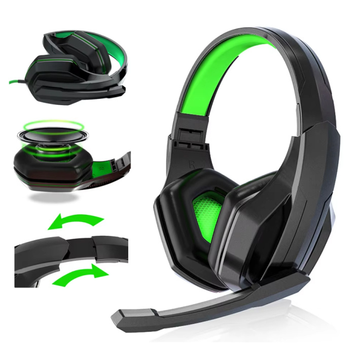 CUGUU Gaming Headphones - Noise Cancelling HiFi Over-ear Headset - Black