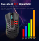 Redragon Souris de jeu sans fil Storm Pro M808-KS - Optique RVB 2,4 GHz ergonomique programmable jusqu'à 16 000 DPI - Noir