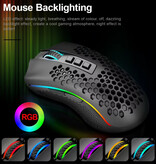 Redragon Ratón inalámbrico para juegos Storm Pro M808-KS - 2,4 GHz RGB óptico ergonómico programable hasta 16000 DPI - Negro