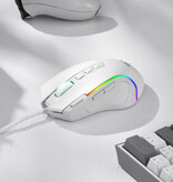 Redragon M612 Gaming-Maus – bis zu 8000 DPI – RGB optisch ergonomisch programmierbar – Weiß