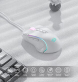 Redragon Souris de jeu M612 - jusqu'à 8000 DPI - Optique RVB ergonomique programmable - Blanc