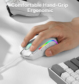 Redragon Souris de jeu M612 - jusqu'à 8000 DPI - Optique RVB ergonomique programmable - Blanc