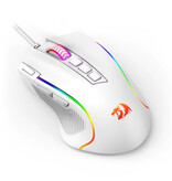 Redragon Souris de jeu M612 - jusqu'à 8000 DPI - Optique RVB ergonomique programmable - Blanc